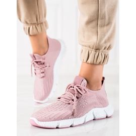 SHELOVET Pink sports sneakers 1