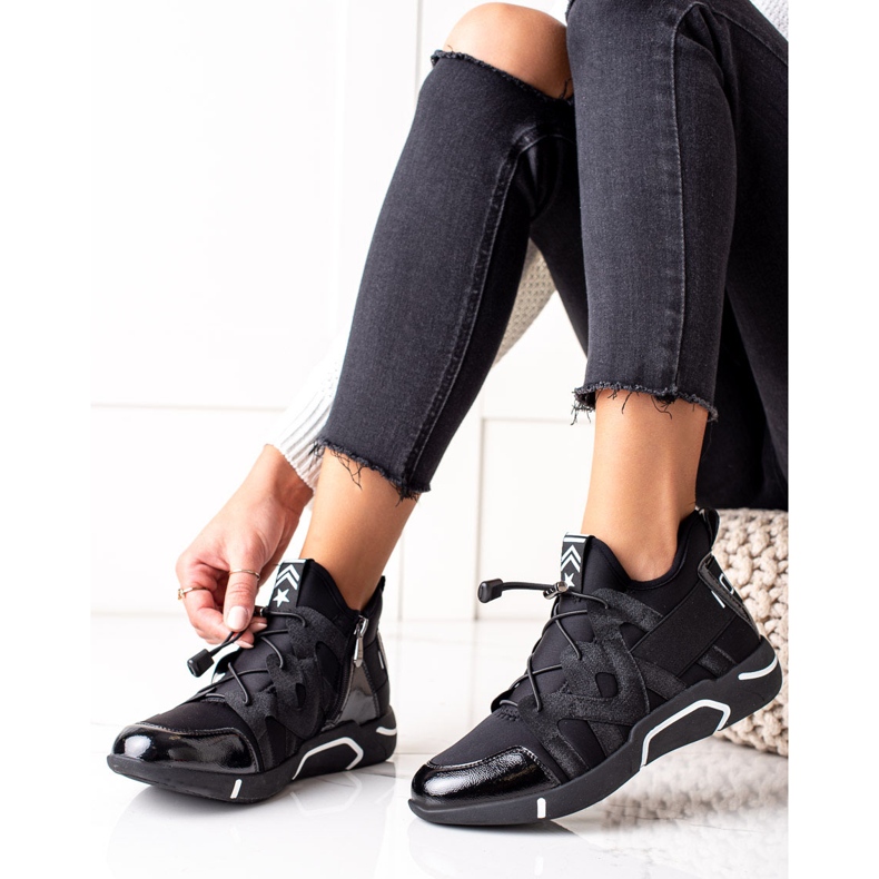VINCEZA Slip-On Sports Shoes black 1 VINCEZA Slip-On Sports Shoes black 1