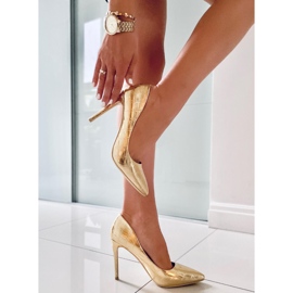 BM Women's Crown Gold Metallic Stilettos golden 2