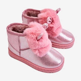Children's Snow Boots Warmed With Fur With Ears Pink Betty 1
