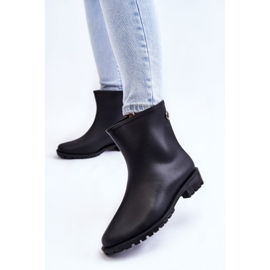 Women's Classic Slip-On Rain Boots Black Floriana 2