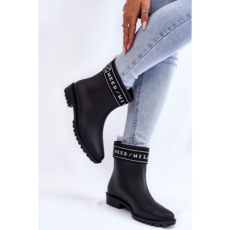 PA1 Women's Slip-on Flat Heel Rain Boots Black Coreta 2
