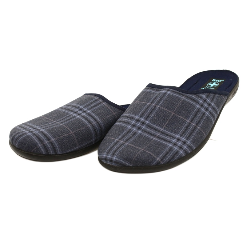 Adanex 27319 Men's Checkered Slippers navy blue blue 3 Adanex 27319 Men's Checkered Slippers navy blue blue 3