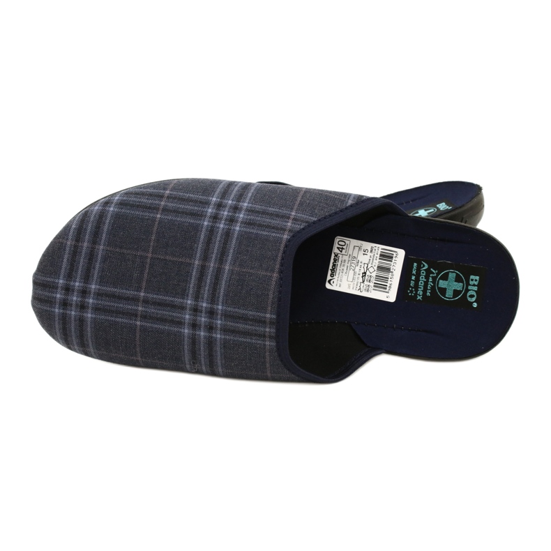 Adanex 27319 Men's Checkered Slippers navy blue blue 4 Adanex 27319 Men's Checkered Slippers navy blue blue 4