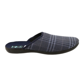 Adanex 27319 Men's Checkered Slippers navy blue blue 1 Adanex 27319 Men's Checkered Slippers navy blue blue 1