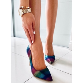 PA1 Halsey Colorful women's iridescent pumps violet blue pink multicolored green 2