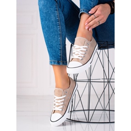 SHELOVET Classic Beige Sneakers 1