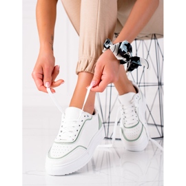 SHELOVET Sneakers With Green Insert white 1