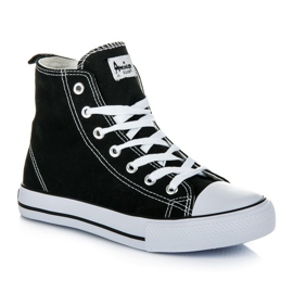 American Club Women's sneakers above the ankle black 1