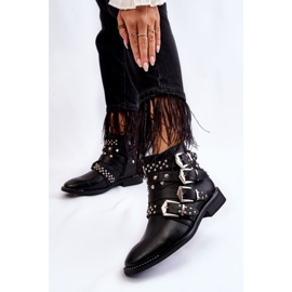 PA1 Women's Boots With Stripes And Studs Black Ramso 2