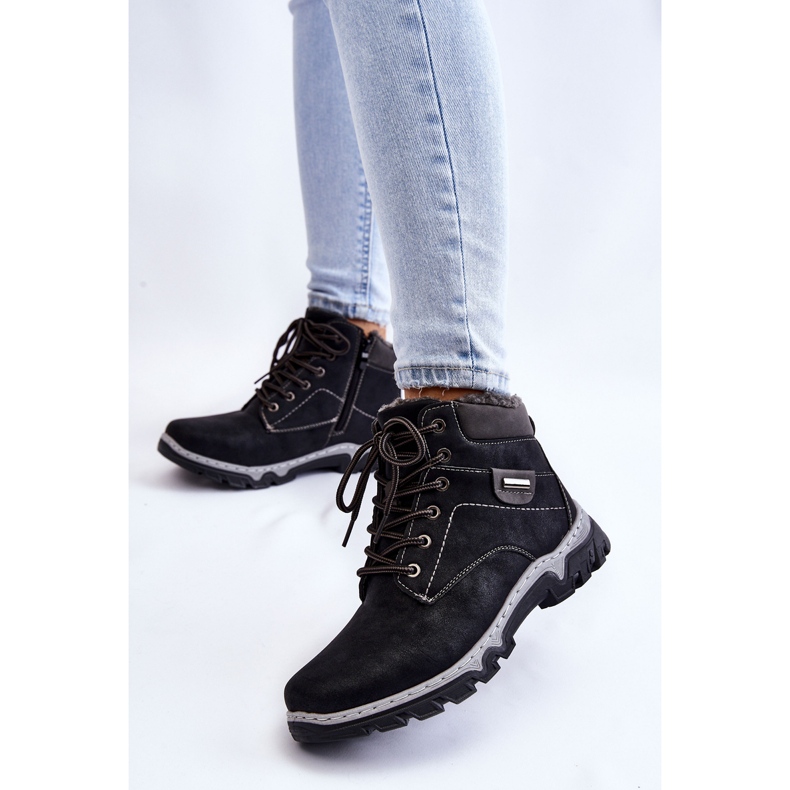 PA1 Women's Trapper Boots Warm Zipper Black Jake 2