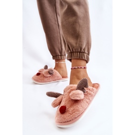 PA1 Women's Slippers With Fur And Reindeer Pink Sopya 2