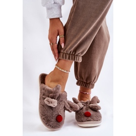 PA1 Women's Slippers With Fur And Reindeer Gray Sopya beige 1