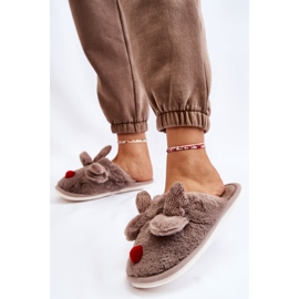 PA1 Women's Slippers With Fur And Reindeer Gray Sopya beige 2