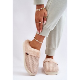 PA1 Women's Insulated Slip-On Slippers With Fur Beige Leriss 1