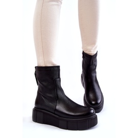 PL5 Women's Leather Boots On The Black Platform 4