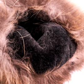 Women's snow boots insulated with fur skin black suede 4