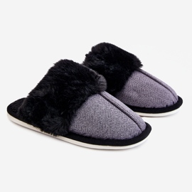 BM Men's Warm Slippers Black Marcus grey 1