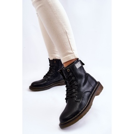 Women's Leather Warm Boots GOE II2N4053 Black 2