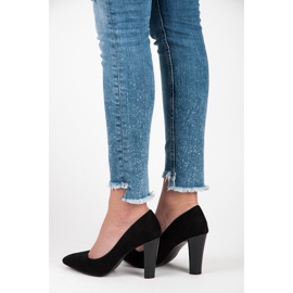 Yes Mile Suede Pumps With A Lacquered Post black 2