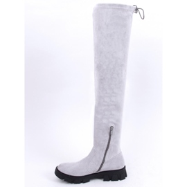 BM Women's Thigh High Boots Adlon Gray grey 1