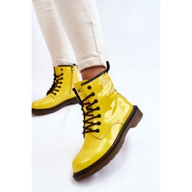 Women's Lacquered Insulated Boots GOE II2N4054 Yellow 2