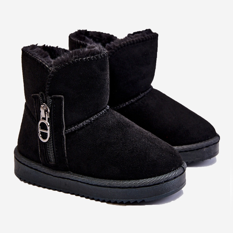 Children's Slip-on Warm Snow Boots Black Catellie 2 Children's Slip-on Warm Snow Boots Black Catellie 2