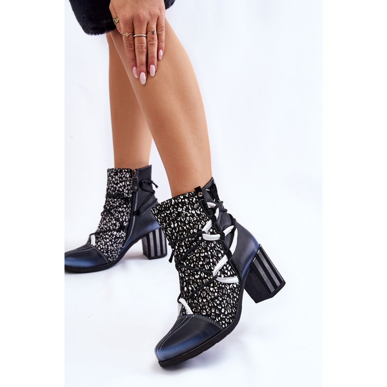 Women's Leather High Heels Maciejka 05605-01 Black and White 2 Women's Leather High Heels Maciejka 05605-01 Black and White 2