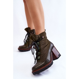 Fashionable High Heel Boots Maciejka 05777-09 Green 2