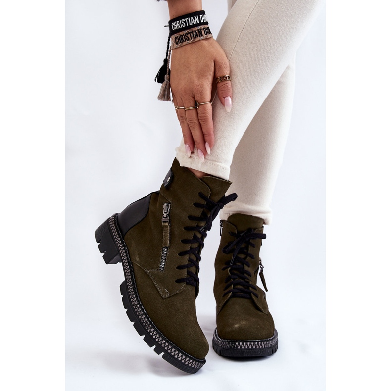 Suede Insulated Boots Laura Messi 2508 Green 1