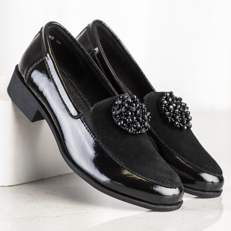 Filippo Leather shoes with an ornament black 1