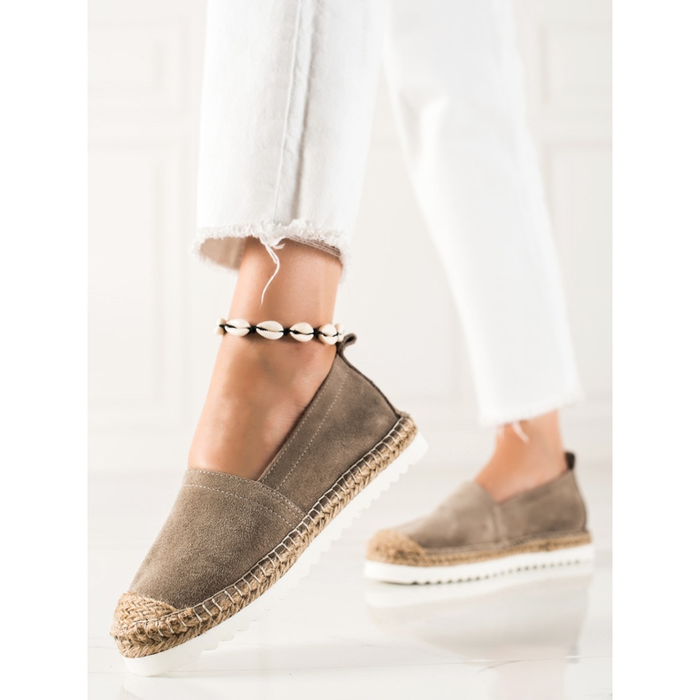 T.Sokolski Leather Espadrilles On The Platform brown 1