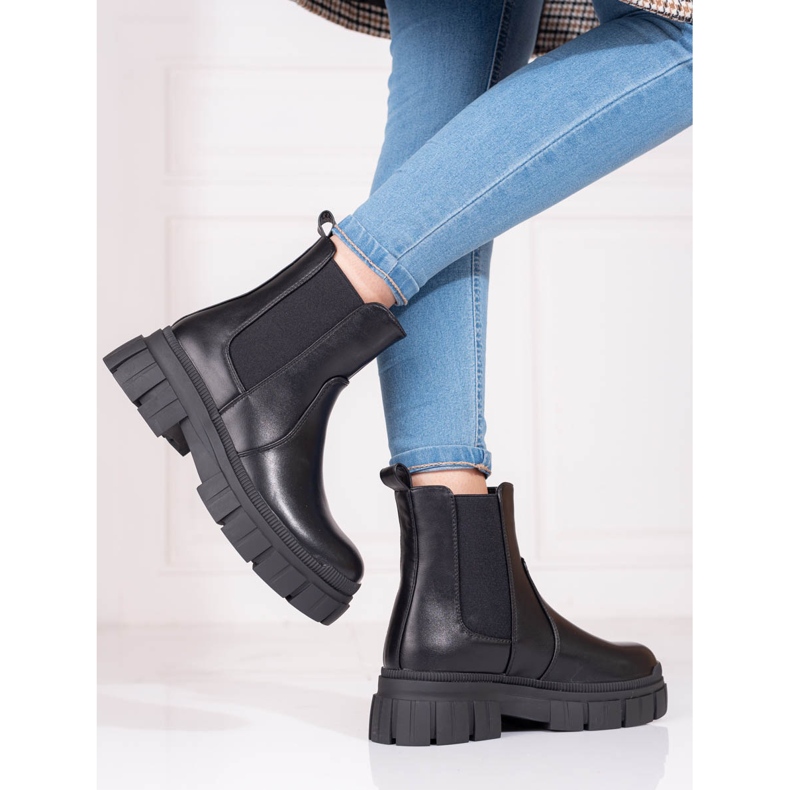Women's Chelsea boots on the Shelovet platform black 1 Women's Chelsea boots on the Shelovet platform black 1