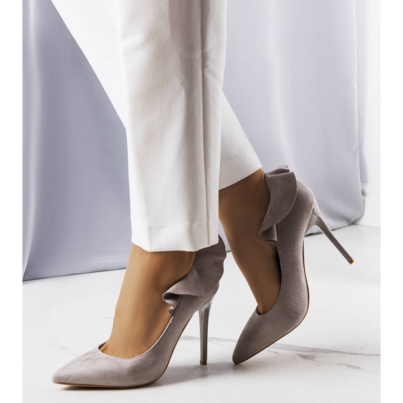 BM Gray frill heels from Jasmis grey 1
