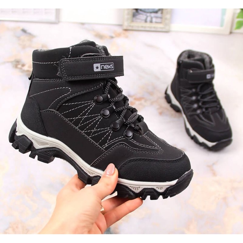 Hiking boots insulated with sheep's wool eVento Jr EVE390 black 1