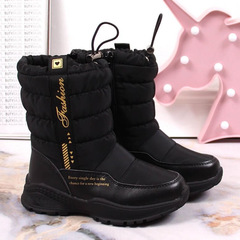 Snow boots insulated with sheep's wool Miss Jr EVE391 black 2