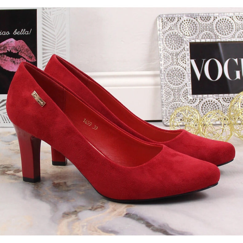 Women's red suede pumps Sergio Leone 1459 2