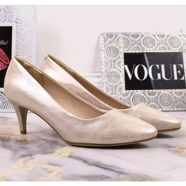 Sergio Leone 1379 shimmering gold low heels golden 2
