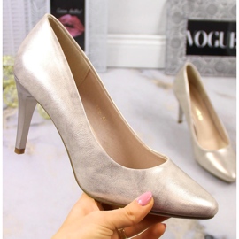 Sergio Leone 1396 gold shimmering heels golden 1