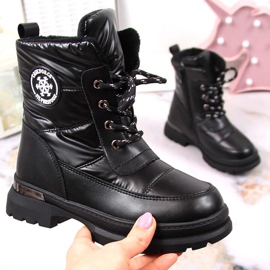 BM Girl's snow boots insulated with sheep's wool black Miss 1