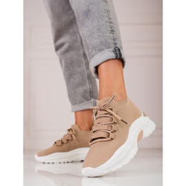 TRENDI Tied Sneakers On The Platform beige 1