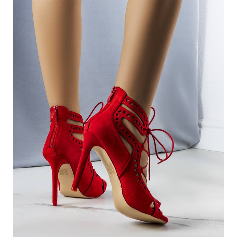 BM Red high heel sandals from Ravil 1