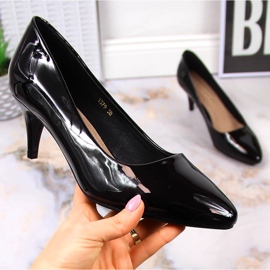 Sergio Leone 1379 black lacquered high heels 1