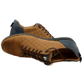 Polbut Men's casual leather shoes 2114 red beige navy blue 5
