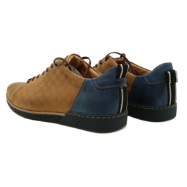 Polbut Men's casual leather shoes 2114 red beige navy blue 4