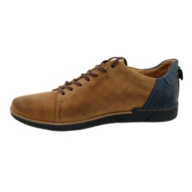 Polbut Men's casual leather shoes 2114 red beige navy blue 2