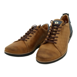 Polbut Men's casual leather shoes 2114 red beige navy blue 3