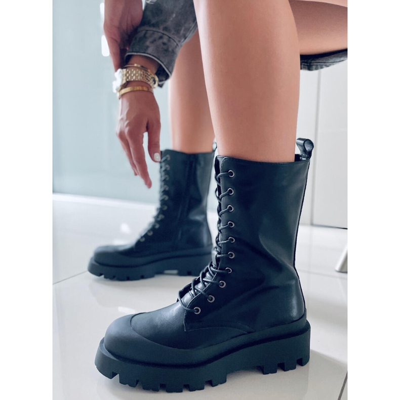 BM Knight Black lace-up boots 1