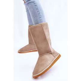 BM Women's Suede High Snow Boots Insulated Beige Reyma 2