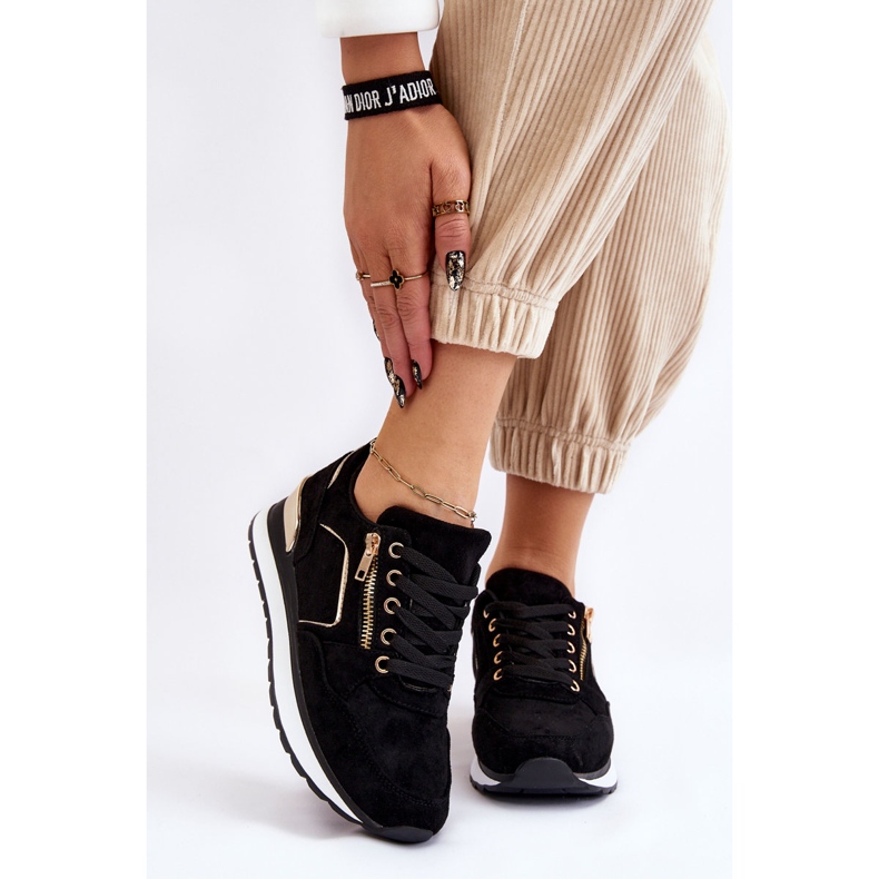 PG1 Riverside Black Suede Platform Trainers 1